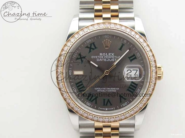 BP Bracelet Roman Dial on 36 Best Edition 1:1 DateJust SS Gray Maker RG Jubilee 126281 0418